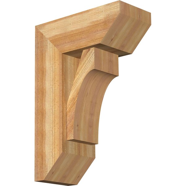 Ekena Millwork Westlake Slat Rough Sawn Bracket w/ Offset Brace, Western Red Cedar, 8"W x 18"D x 26"H BKT0806X18X26WTL06RWR - main